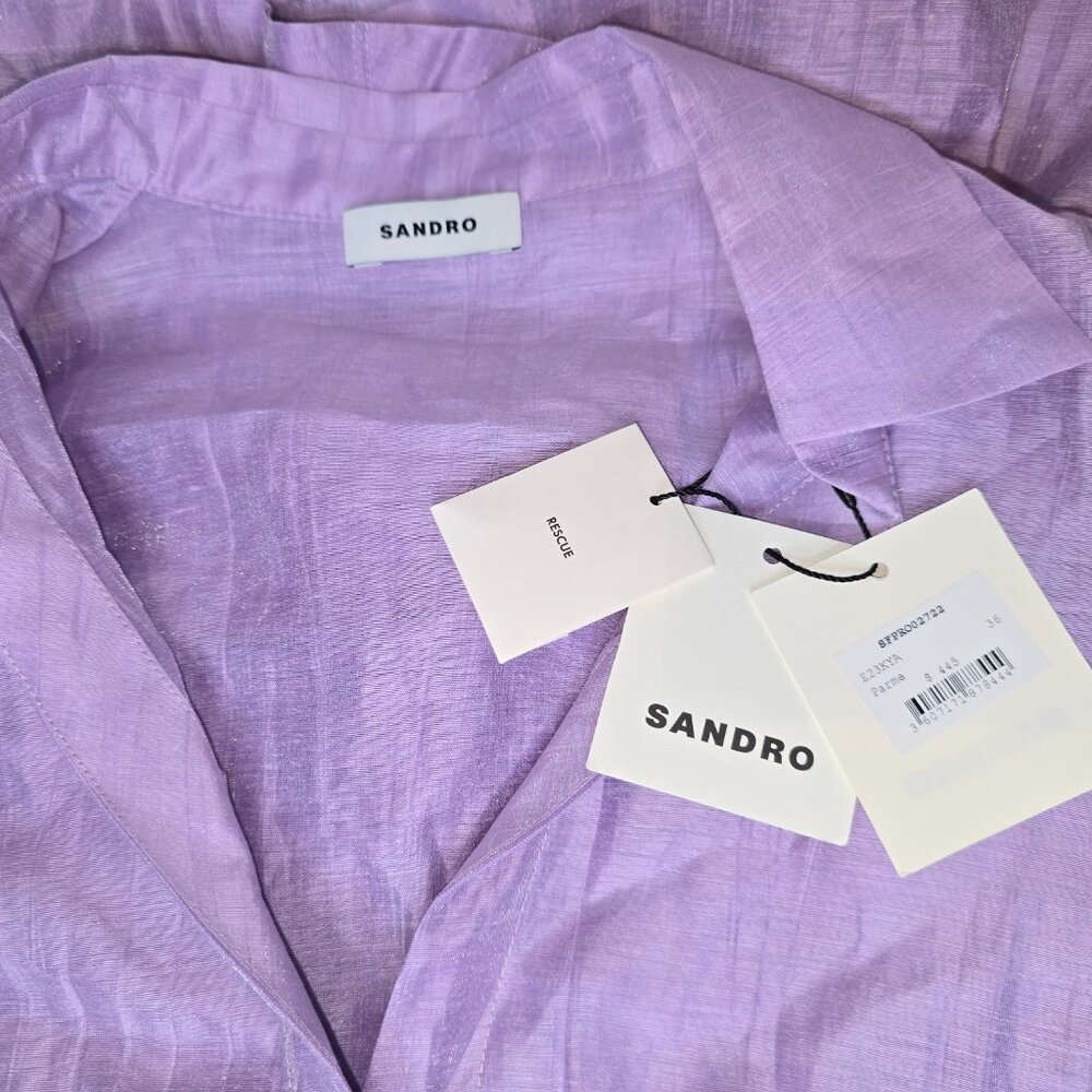 Sandro Kya Front Cut Out Dress in Purple, various sizes, NWT - Picture 6 of 7